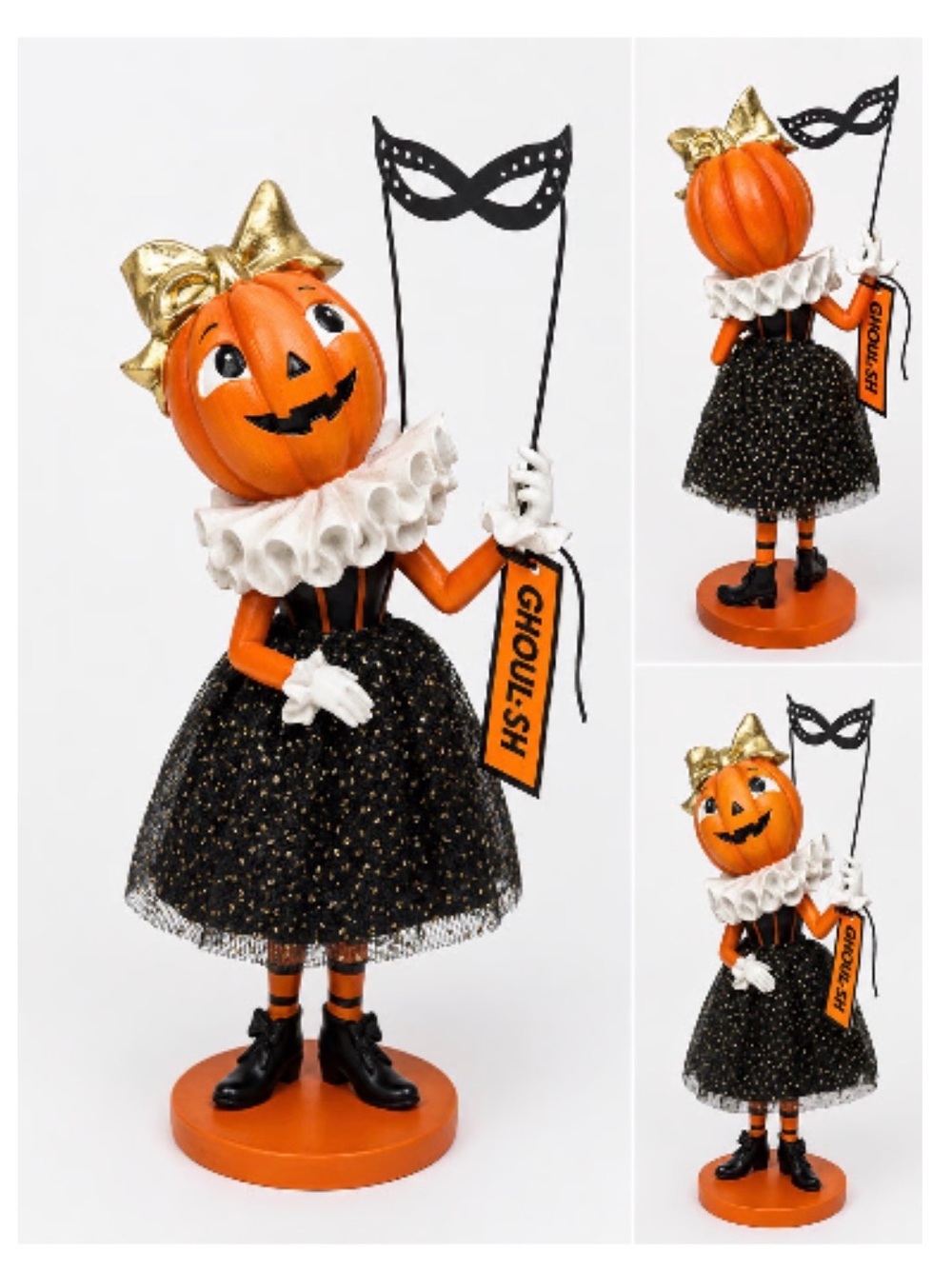 Pumpkin Girl Halloween Figurine by